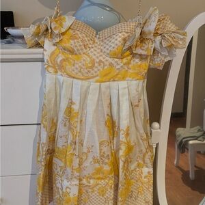 Zimmermann postcard yellow mini dress